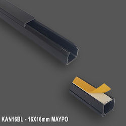 Canal de cablu 16x16mm bandă autoadezivă Lucas-kan16bl