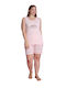 PijaMood Sommer Damen Pyjama-Set Pink