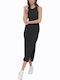 Sommer Midi Damenkleid Schwarz