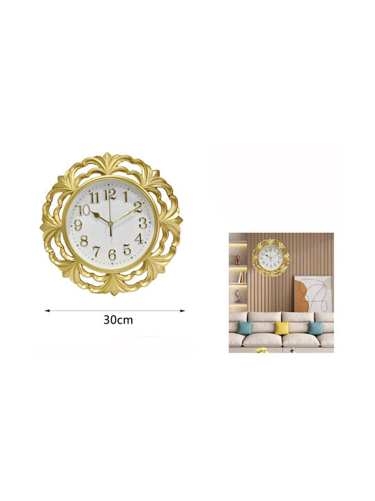 Plastik Runde Goldene Wanduhr 30cm Forhome 07981194 Zuhause