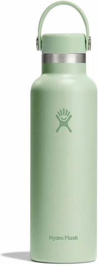 Hydro Flask Standard Mouth Μπουκάλι Θερμός Ανοξείδωτο BPA Free 621ml Standard Cap Aloe