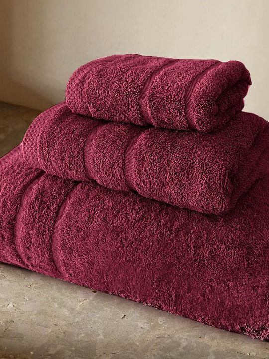 Set Prosoape de Baie 3 buc Bordeaux Greutate 600gr/m²