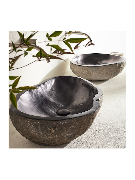 Каменна мивка за плот 40x50см Fossil Vero Riverstone 50-60
