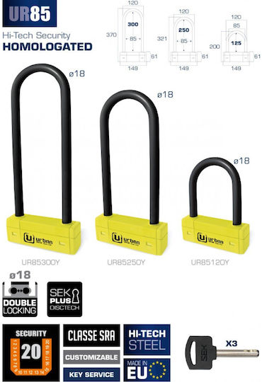 Urban U-Lock UR85 85x250 UR85250Y