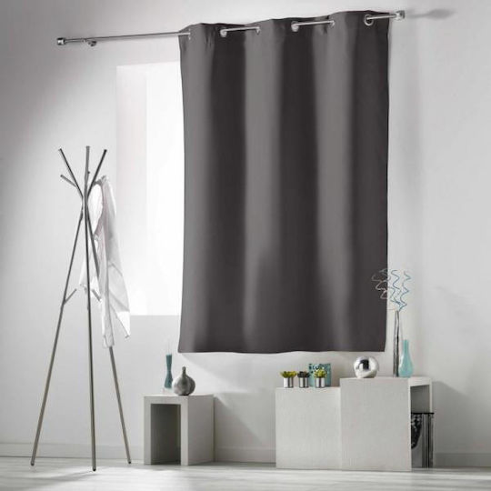 PanOikos Blackout Curtain for Window with Grommets Black 140x180cm