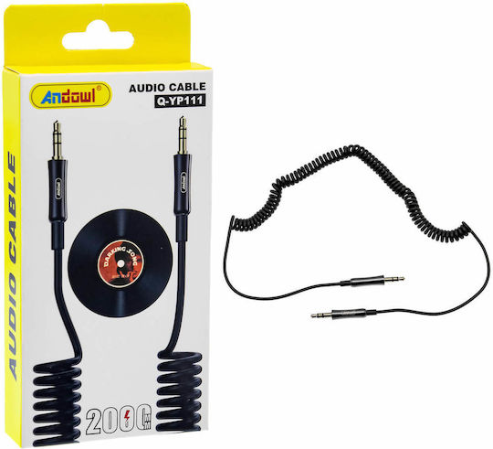 Andowl Audio Cable 3.5mm Male - 3.5mm Male Black 2m Q-YP111