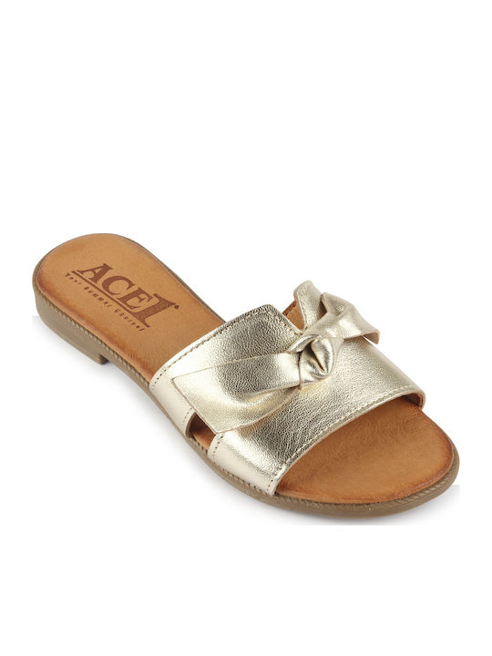 Ace1 Women's Flat Sandals in Gold Color