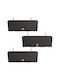 Set 3 Ghivece Suport Metal Imitatie Ratan Maro 58x18x19.5 Cm Rato Case W