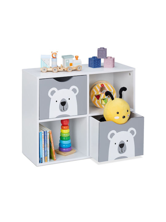 Comodă pentru copii Alb cu 2 sertare 60x24.5x48buc