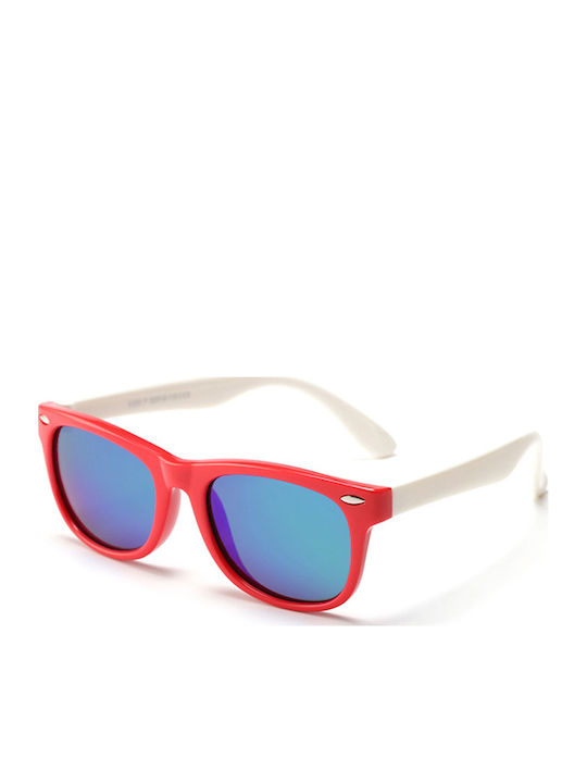Techsuit D802 Τετράγωνα Παιδικά Γυαλιά Ηλίου με Polarized Φακό Κόκκινα