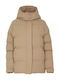Karrie Puffer Jacket Μακρύ Γυναικείο Puffer Μπουφάν Αντιανεμικό Μπεζ