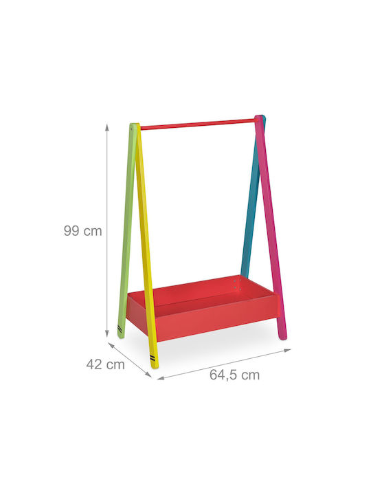 Relaxdays Clothes Rack Kids' Room Made Mdf Multicolor Storage Chest 99 X 64.5 X 42 Cm
