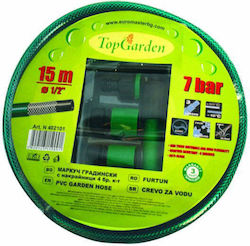 Garden Water Hose 1/2 "x15m 4 Fittings Topgarden 402101 Garden Water Hose 1/2 "x15m 4 Fittings Topgarden 402101