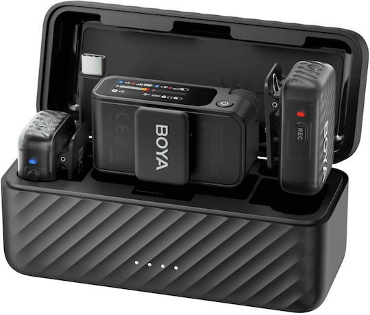 Boya Boyamic 2-01 Wireless Microphone Πέτου, Clip On for Vocals & Camera 4x RXs 32bit