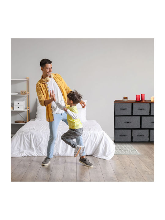 Sertar de depozitare din metal și material textil cu 8 sertare L100xW30xH78.5buc