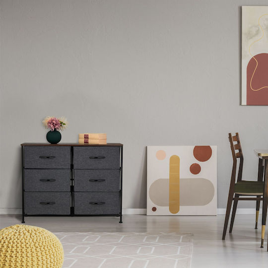 Relaxdays Kleine Aufbewahrungsmöbel Schubladen M80xP30xH63cm