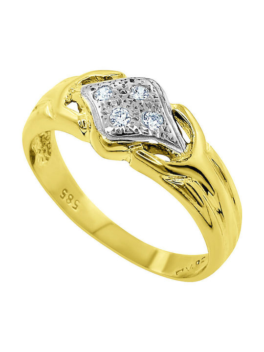 Antwnakakis Ring made of White gold 14K