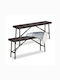 Set 2 Folding Benches Steel Plastic 42x100x25 Cm Capacity 150kg Relaxdays
