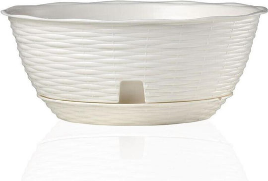 Bama Pot Round Pot Plastic White 31x31x13cm.