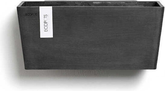 Ecopots Manhattan Wall Medium Γλάστρα Πλαστική Μαύρη 17.5εκ.