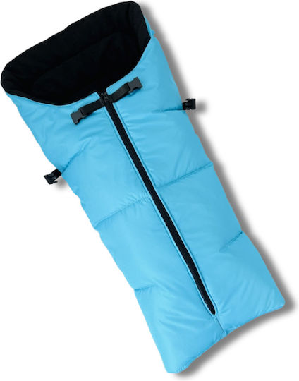 Universal Kinderwagen Fußsack Wasserdicht Hellblau mit Fleece Futter