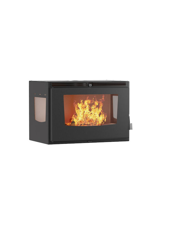 Thermiki ATS Insert Panorama 800 Kaminofen Kassette Holz Warmluft 13.9kW Gebogen mit Schranktüren