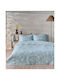 Kentia Gerani Set Coverlet King Size from Polyester 33 Ciel 260x240cm