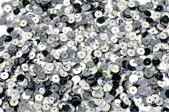 312764 Pailletten Schattierungen von Silber-Schwarz 6mm 10g