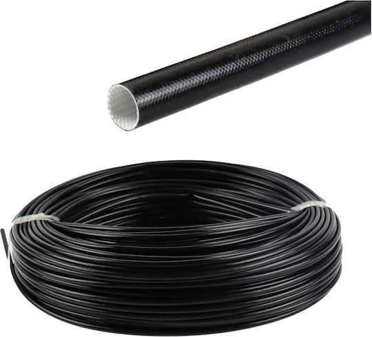 Fiberglas hitzebeständiger Schlauch 105°C PVC-Beschichtung Ø12mm Schwarz 1 Meter