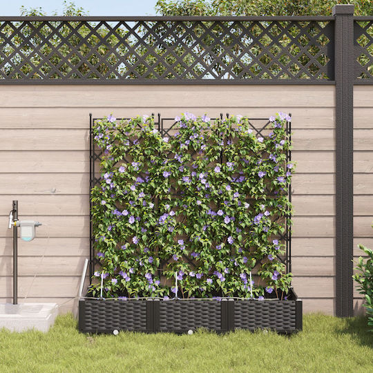 Garden Planters Irrigation System 3 Pieces Black