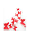 3d Butterfly Wall Sticker Red Set Of 12pcs.