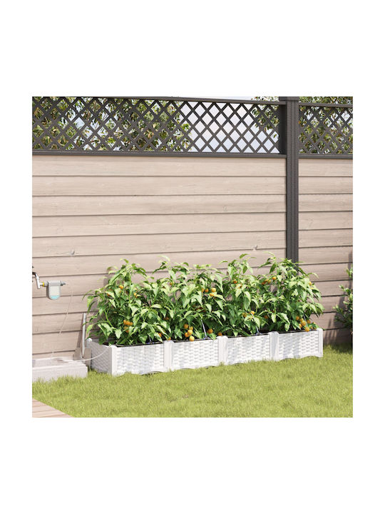 Garden Planters Drainage System 4 Pcs White