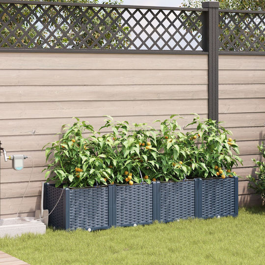 Sistem de irigare pentru jardiniere 4 bucăți gri