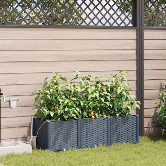 Garden Planters Watering System 3 Pieces Light Gray