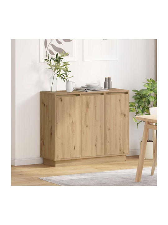 Bufet din Lemn Masiv cu Sertare Nuci 90x32x75cm