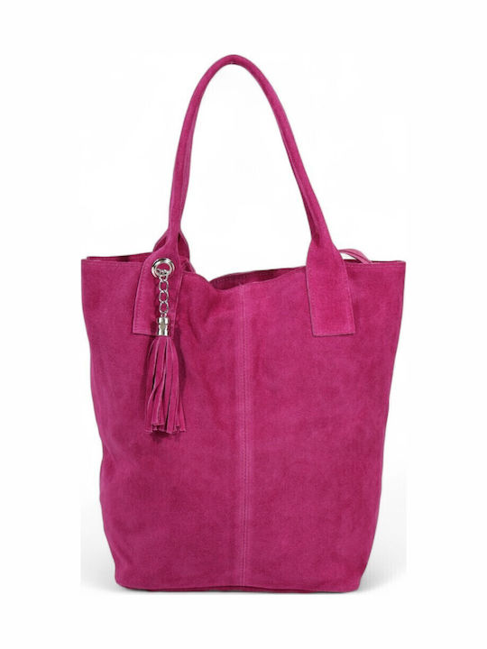 De piele Geantă de damă Shopper De umăr Fuchsia