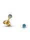 Hillas Men's Earrings made of Gold 18K with Diamond
