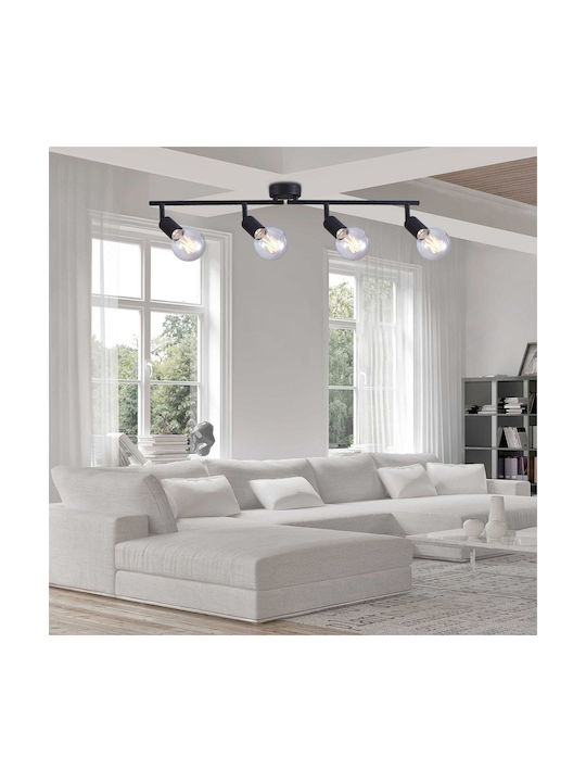 Vivalux Spot with 4 Lights and with Socket E27 in Black Color