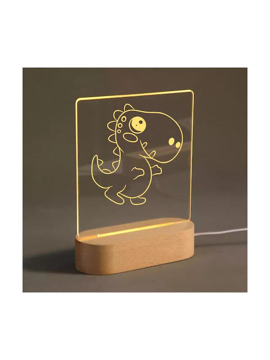 Led Kids Decorative Lamp Beige 20x14cm