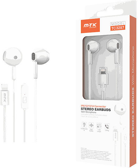 Moveteck 835503 In-ear Handsfree Headphones with Connector 3.5mm White