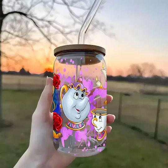 Γυάλινο Ποτήρι Καπάκι Mrs Potts