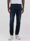 Anbass Men's Jeans Pants Elastic with Slim Fit Dark Blue