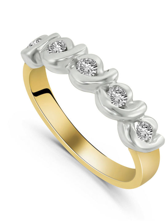 Antwnakakis Damen Ring mit Diamant aus Weißgold 18K