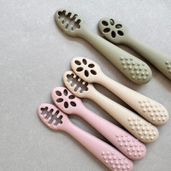 Nok Nok Baby Set with Spoons BLW made of Silicone Pink 2pcs Nok Nok Baby Set with Spoons BLW made of Silicone Pink 2pcs