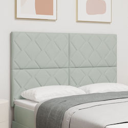 vidaXL Bed Headboard made of Fabric Light Gray ...