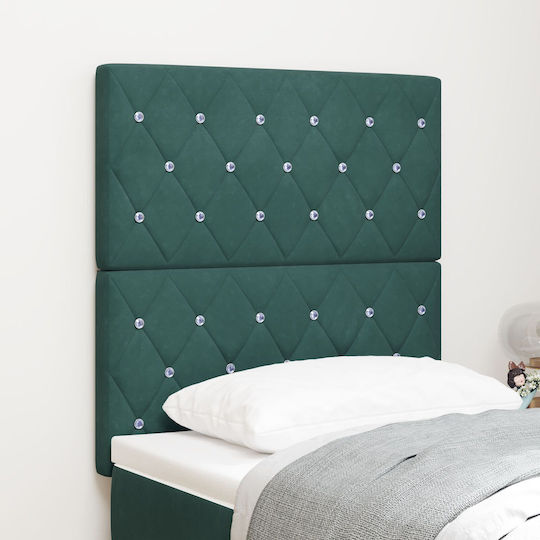 vidaXL Bed Headboard made of Fabric Dark Green 160cm