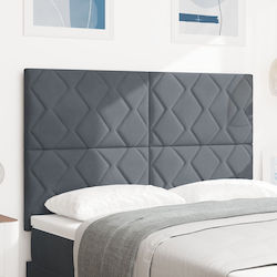 vidaXL Bed Headboard made of Fabric Dark Grey 1...