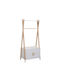 HomeMarkt Paschal Kids Wall Hanger Multi Hook Wooden White with Shelf 76x15.95cm