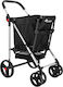 Stoff Einkaufswagen Klappbar Schwarz 28.5x28.5x28.5cm