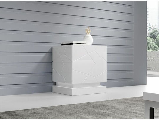 Charlotte Bedside Table 187 Wooden White 53x46x42cm